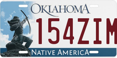 OK license plate 154ZIM
