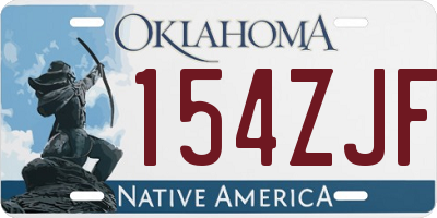OK license plate 154ZJF