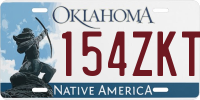OK license plate 154ZKT