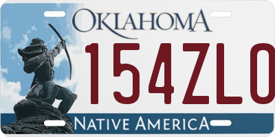 OK license plate 154ZLO