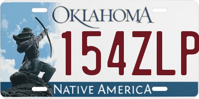 OK license plate 154ZLP
