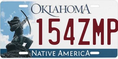 OK license plate 154ZMP