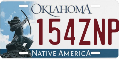 OK license plate 154ZNP