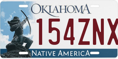 OK license plate 154ZNX