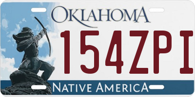 OK license plate 154ZPI