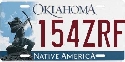 OK license plate 154ZRF
