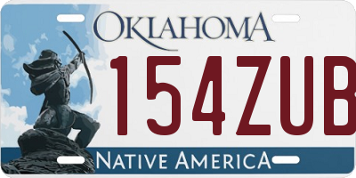 OK license plate 154ZUB