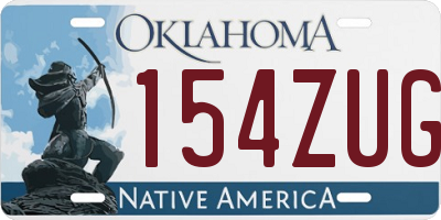 OK license plate 154ZUG