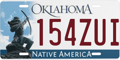 OK license plate 154ZUI