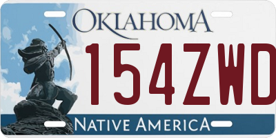 OK license plate 154ZWD