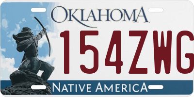 OK license plate 154ZWG