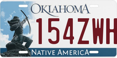 OK license plate 154ZWH