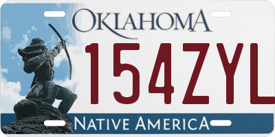 OK license plate 154ZYL