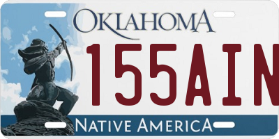 OK license plate 155AIN