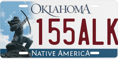 OK license plate 155ALK