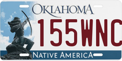 OK license plate 155WNC