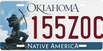 OK license plate 155ZOC