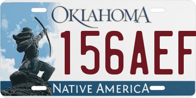 OK license plate 156AEF