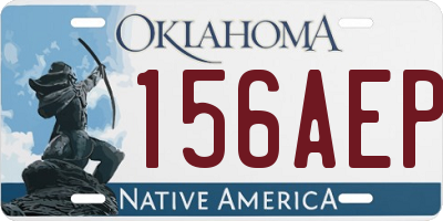 OK license plate 156AEP