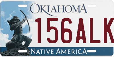 OK license plate 156ALK