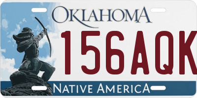 OK license plate 156AQK