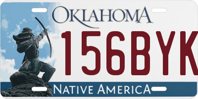 OK license plate 156BYK