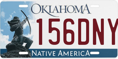 OK license plate 156DNY