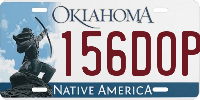 OK license plate 156DOP