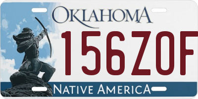 OK license plate 156ZOF