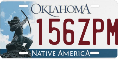 OK license plate 156ZPM