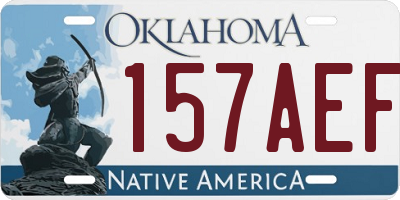 OK license plate 157AEF