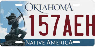 OK license plate 157AEH