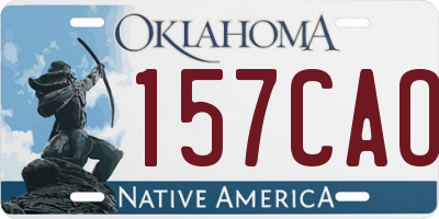 OK license plate 157CAO