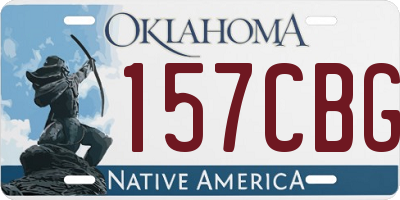 OK license plate 157CBG