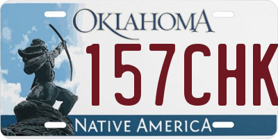 OK license plate 157CHK
