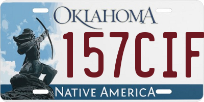 OK license plate 157CIF