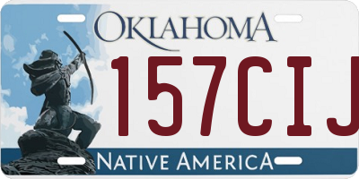 OK license plate 157CIJ