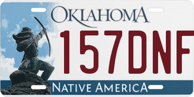 OK license plate 157DNF
