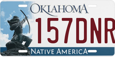OK license plate 157DNR