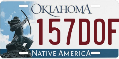 OK license plate 157DOF