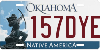 OK license plate 157DYE