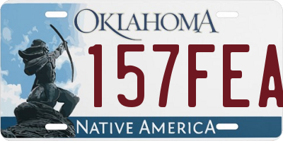 OK license plate 157FEA