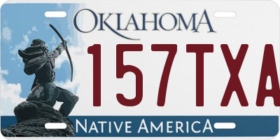 OK license plate 157TXA
