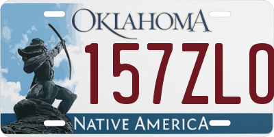 OK license plate 157ZLO