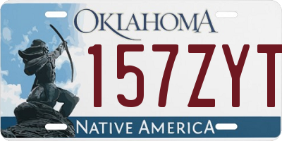 OK license plate 157ZYT