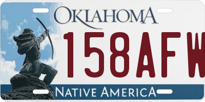 OK license plate 158AFW