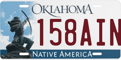 OK license plate 158AIN