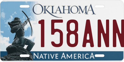 OK license plate 158ANN