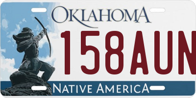 OK license plate 158AUN