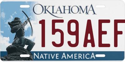 OK license plate 159AEF